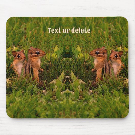 Baby Chipmunks Animal Art, gepersonaliseerd Muismat (Voorkant)