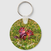 Baby Chipmunks Animal Art, gepersonaliseerd Sleutelhanger (Voorkant)