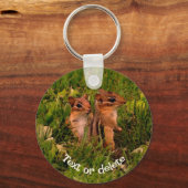 Baby Chipmunks Animal Art, gepersonaliseerd Sleutelhanger (Voorkant)
