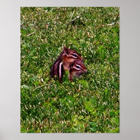 Baby Chipmunks First Day #2 Animal Poster (Voorkant)