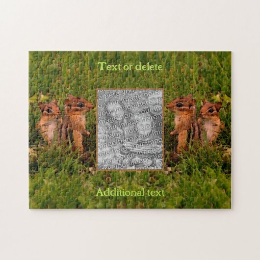 Baby Chipmunks Lijst Creëer Uw eigen foto Legpuzzel (Horizontaal)
