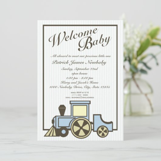 Baby Choo Choo Train Open Huis Kaart (Staand voorkant)