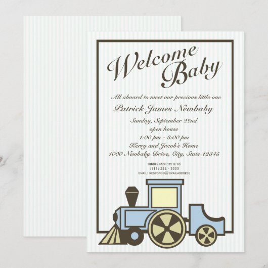 Baby Choo Choo Train Open Huis Kaart (Voorkant / Achterkant)