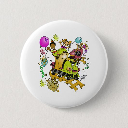 baby choo-choo-trein ronde button 5,7 cm (Voorkant)