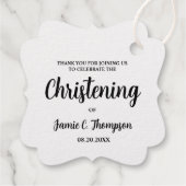 Baby Christening Elegant Aangepaste Datum metaal Bedankjes Labels (Achterkant)