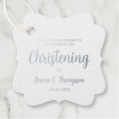 Baby Christening Elegant Aangepaste Datum metaal Bedankjes Labels (Voorkant)
