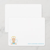 Baby Christening Flat Dank je wel Kaart (Voorkant / Achterkant)