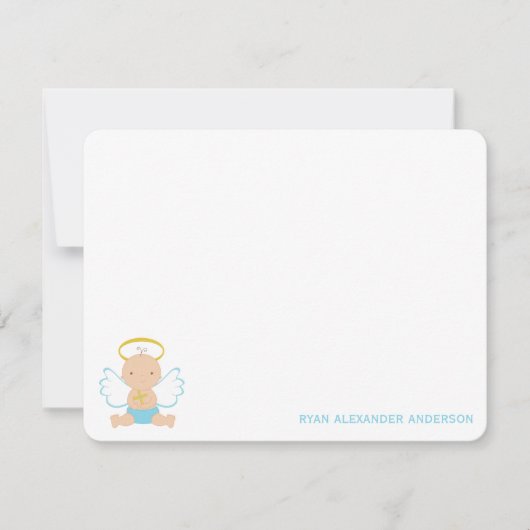 Baby Christening Flat Dank je wel Kaart (Voorkant)