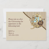 Baby Christening Invitation Safarri Kaart (Achterkant)