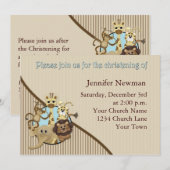 Baby Christening Invitation Safarri Kaart (Voorkant / Achterkant)