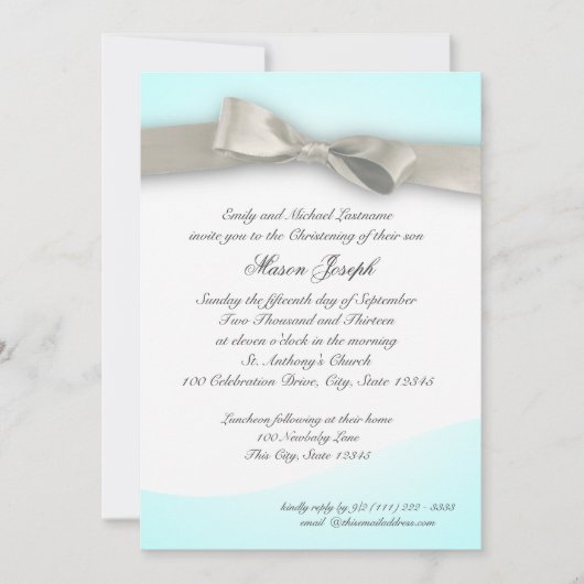 Baby Christening met Bow Kaart (Voorkant)