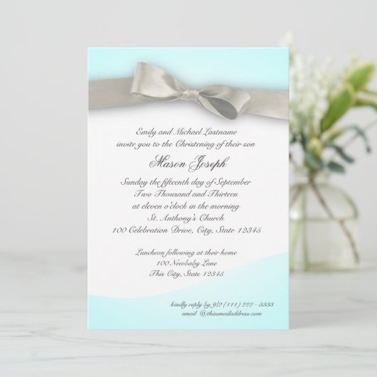 Baby Christening met Bow Kaart (Staand voorkant)