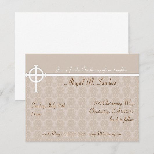 Baby Christening Uitnodiging (Voorkant / Achterkant)