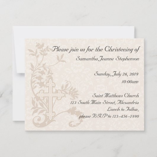 Baby Christening Uitnodiging (Voorkant)