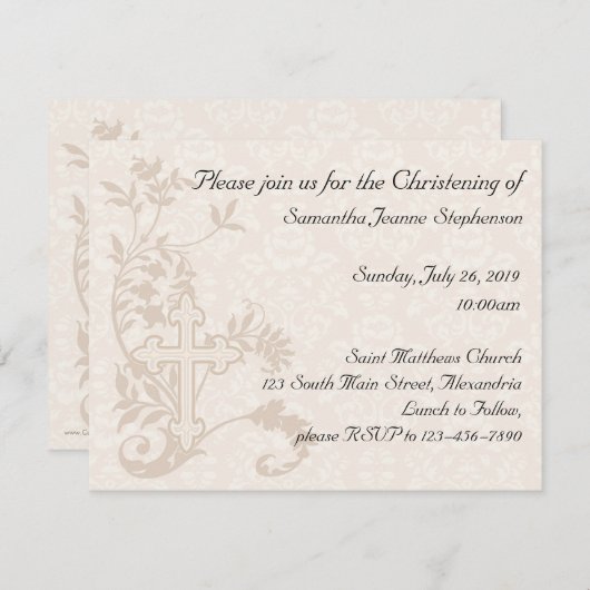 Baby Christening Uitnodiging (Voorkant / Achterkant)