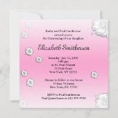 Baby Christening Uitnodiging Roze Bloem (Achterkant)