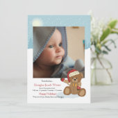 Baby Christmas Beer Vakantie Geboorteaankondiging Feestdagenkaart (Staand voorkant)