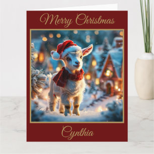 Baby Christmas Goat Christmas Kaart
