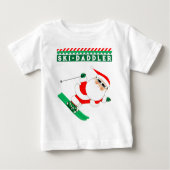 Baby Christmas Holiday Skier Baby T-shirt (Voorkant)