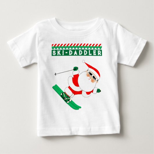 Baby Christmas Holiday Skier Baby T-shirt (Voorkant)
