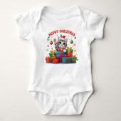 Baby Christmas Kitty With Gift Romper (Voorkant)