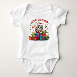 Baby Christmas Kitty With Gift Romper