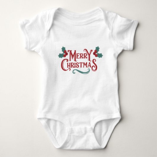 Baby Christmas One-Piece | Merry Christmas Outfit Romper (Voorkant)