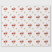 Baby Christmas Red Santa Hat Dot Cadeaupapier (Vlak)
