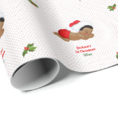 Baby Christmas Red Santa Hat Dot Cadeaupapier (Rol Hoek)