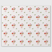 Baby Christmas Red Santa Hat Dot Wrapping Paper Cadeaupapier (Vlak)