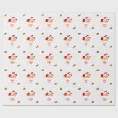 Baby Christmas Red Santa Hat Dot Wrapping Paper Cadeaupapier (Vlak)