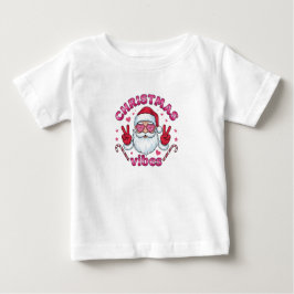 Baby Christmas Vibes T-Shirt |Toddler Groovy Santa