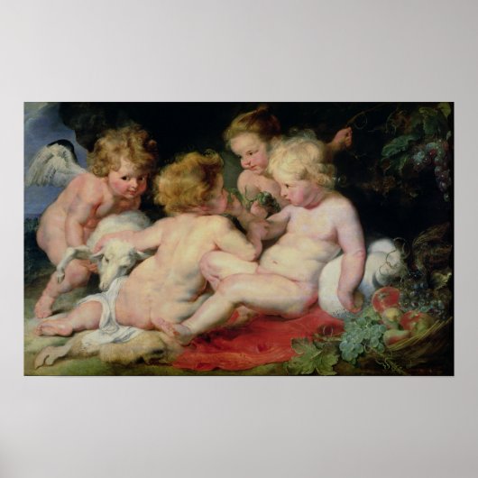 Baby Christus met John de Baptist en twee Poster (Voorkant)