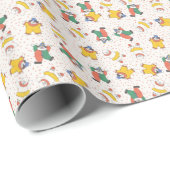 Baby Circus Animals Illustratiepatroon Cadeaupapier (Rol Hoek)