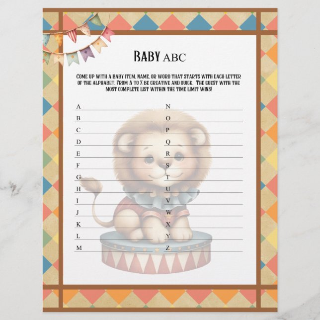 Baby Circus_ Baby ABC Race Spel Briefhoofd (Voorkant)