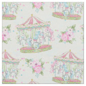 Baby Circus Carousel Pony Fabric Stof (Close Up)
