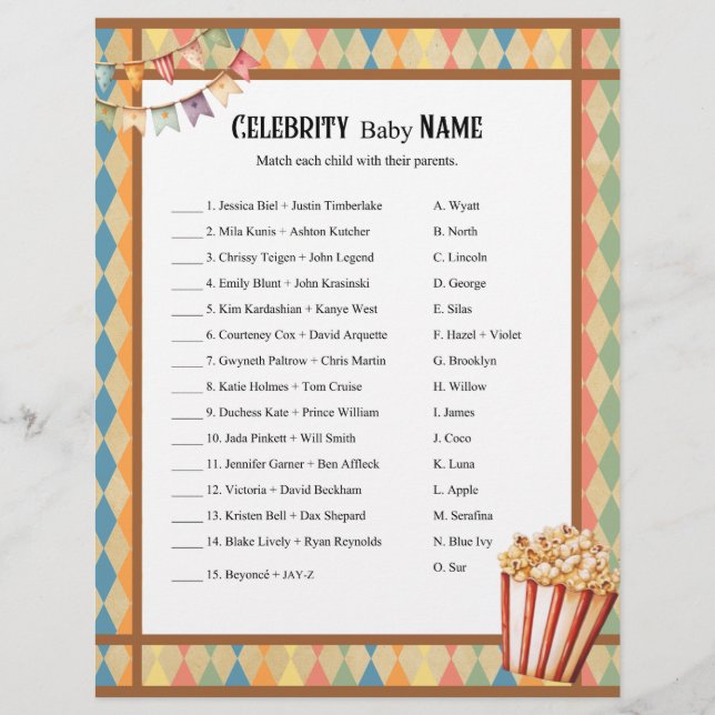 Baby Circus_ Celebrity Baby spel Briefhoofd (Voorkant)