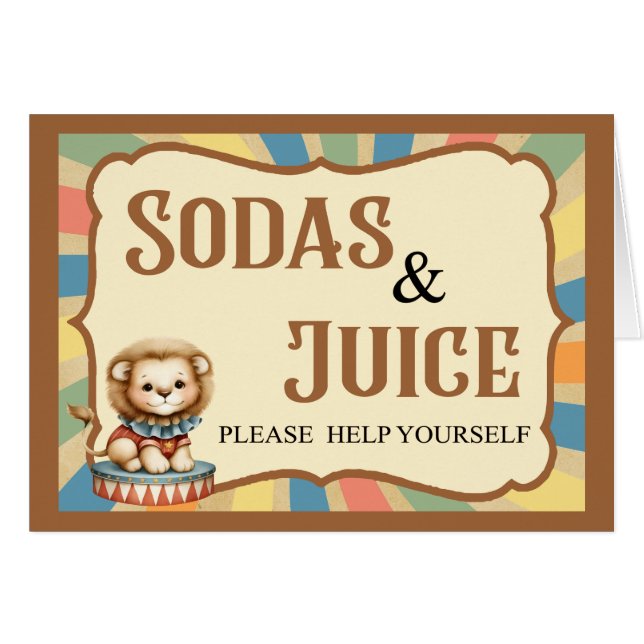 Baby Circus Drink Kaart (Voorkant Horizontaal)