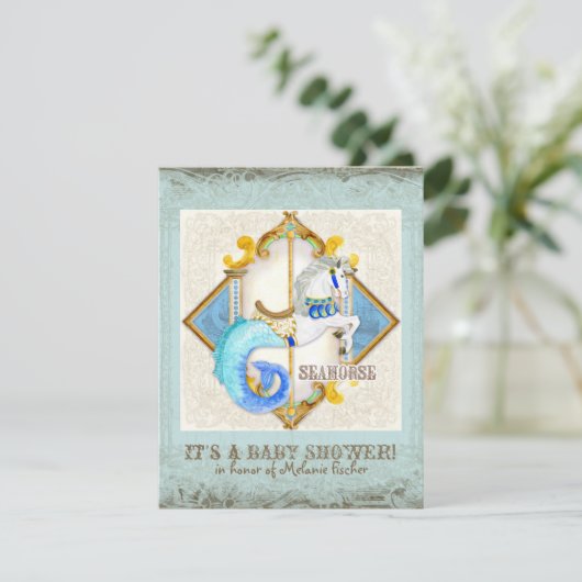 Baby Circus Fantasy Seahorse Carousel  Kaart (Staand voorkant)