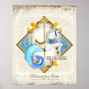 Baby Circus Fantasy Seahorse Carousel Poster