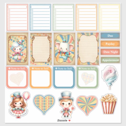 Baby Circus Planner Sticker (Vel)