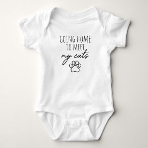 Baby citaat naar huis gaan om mijn katten grappige romper