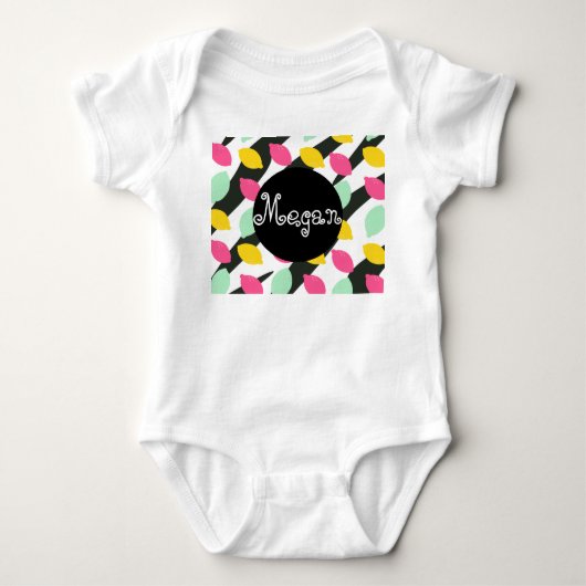Baby Citroen Mix Strepen Zomer Romper (Voorkant)