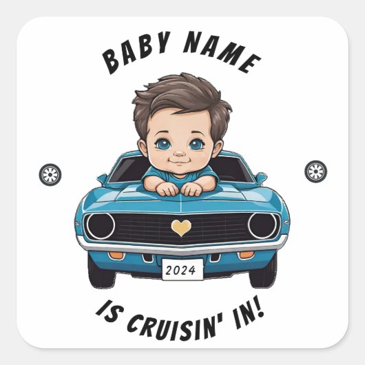 Baby Classic Race auto thema Sticker (Voorkant)