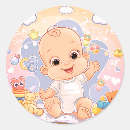 Baby Classic ronde Stickers (Voorkant)