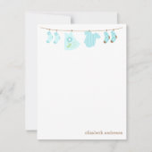 Baby Clotheline Aangepaste vlakte Dank u Kaart (Voorkant)