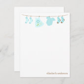 Baby Clotheline Aangepaste vlakte Dank u Kaart (Voorkant / Achterkant)