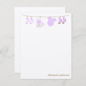 Baby Clotheline Aangepaste vlakte Dank u Notitiekaartje (Voorkant / Achterkant)