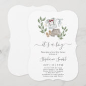 Baby Clothes Baby shower Boy-uitnodiging Kaart (Voorkant / Achterkant)