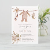 Baby Clothes Boho Neutraal Baby shower Uitnodiging (Staand voorkant)